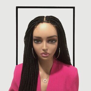 Knotless Box Braid 3- way Closure Wig